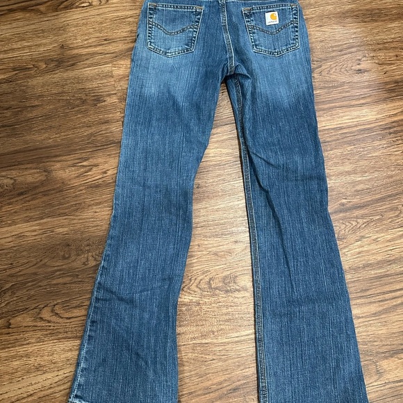 Carhartt Blue Denim Jeans boot cut size 6x32 - Picture 3 of 8